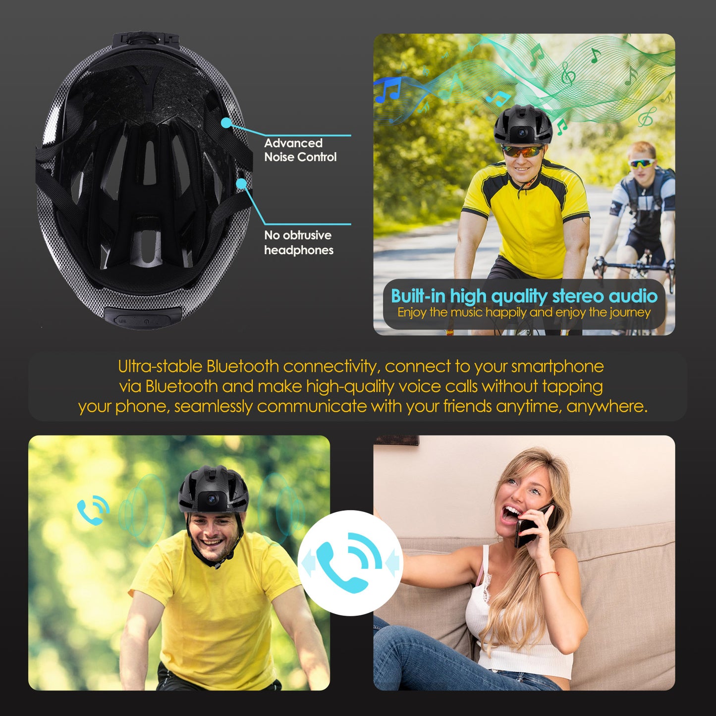 xpootoon Adult Bike Helmet with Bluetooth,Camera Smart, Warning Lights and Rear Turn Signal, 1080P HD Video, Included 64GB Card, GPS Track Recording