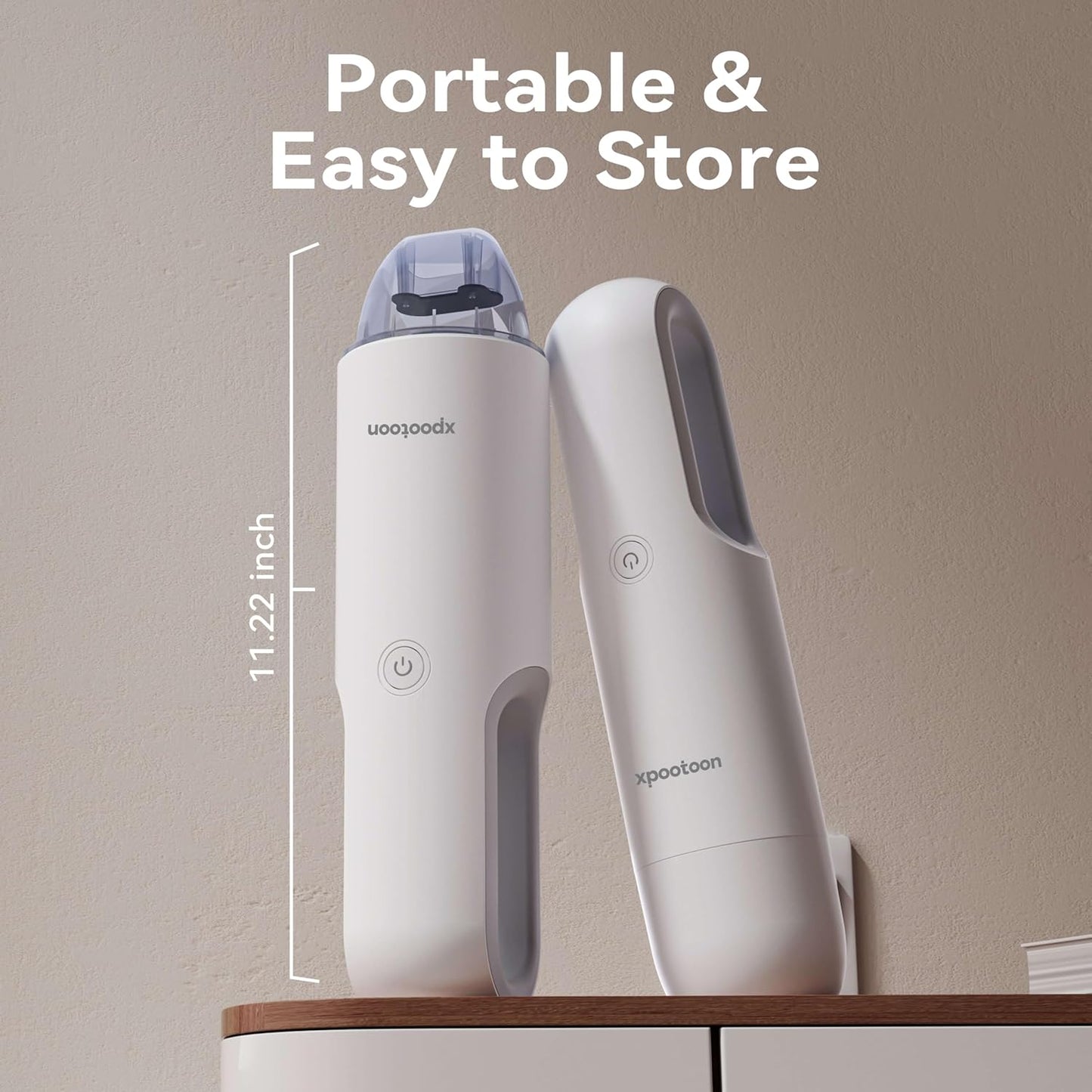 xpootoon Car Vacuum Portable Cordless, Dust Busters Cordless Rechargeable with LED Light, 4 in 1 Blow & Suction Hand Held Mini Vacuum Cleaner, Multiple Nozzles, for Car, Pet, Home, Office