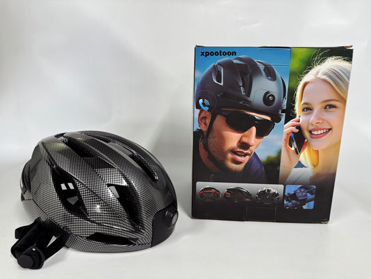 xpootoon Adult Bike Helmet with Bluetooth,Camera Smart, Warning Lights and Rear Turn Signal, 1080P HD Video, Included 64GB Card, GPS Track Recording
