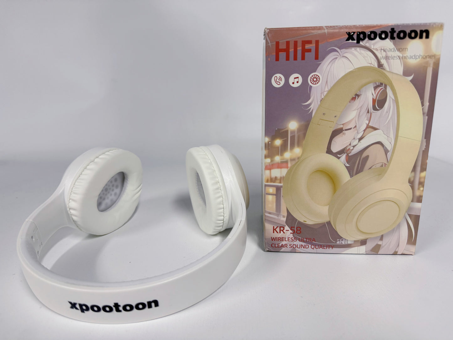 xpootoon Bluetooth Headphones Over Ear, 65H Playtime and 6 EQ Music Modes Wireless Headphones with Microphone, HiFi Stereo Foldable Lightweight Headsets, Deep Bass for Home Office Cellphone PC Ect